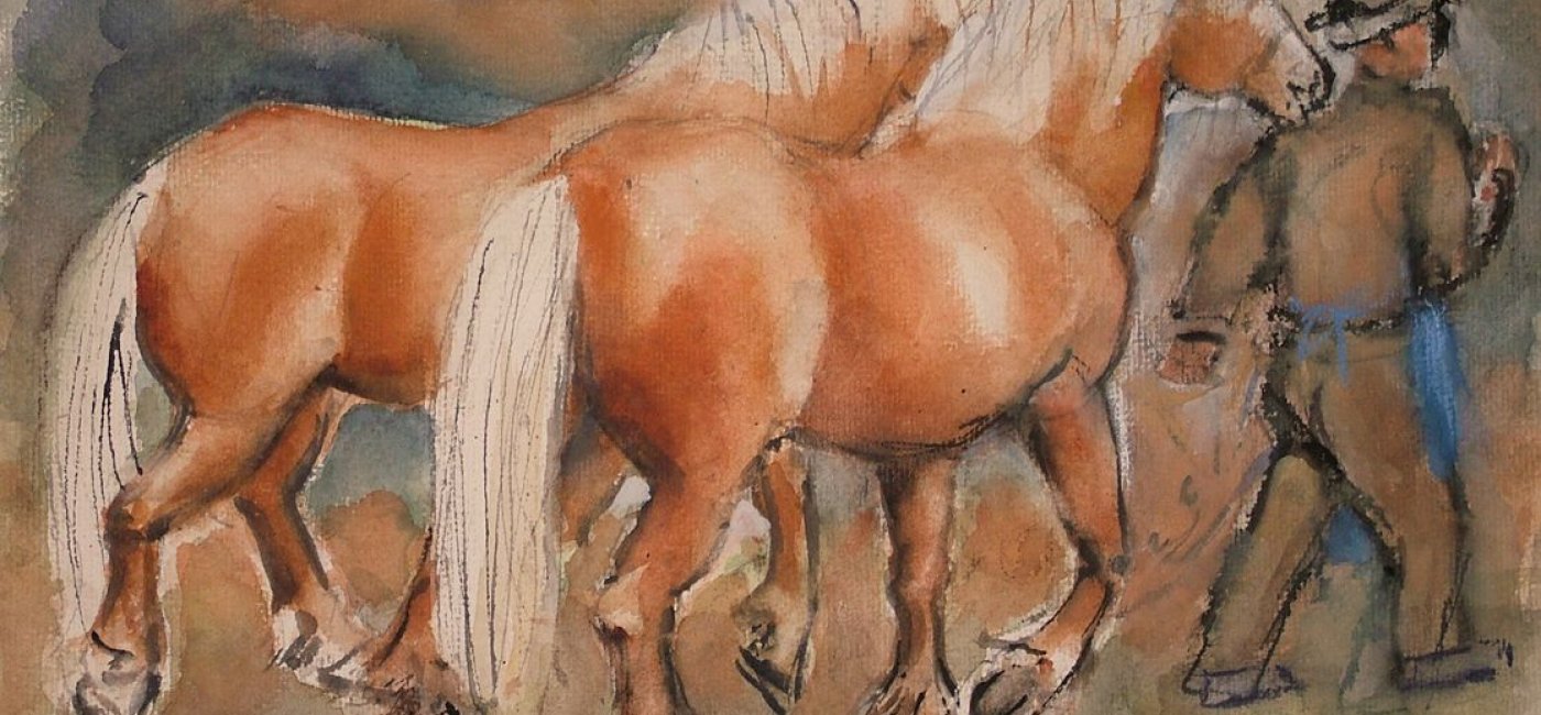 Busch Federspiel Käte - Bauer mit Haflinger