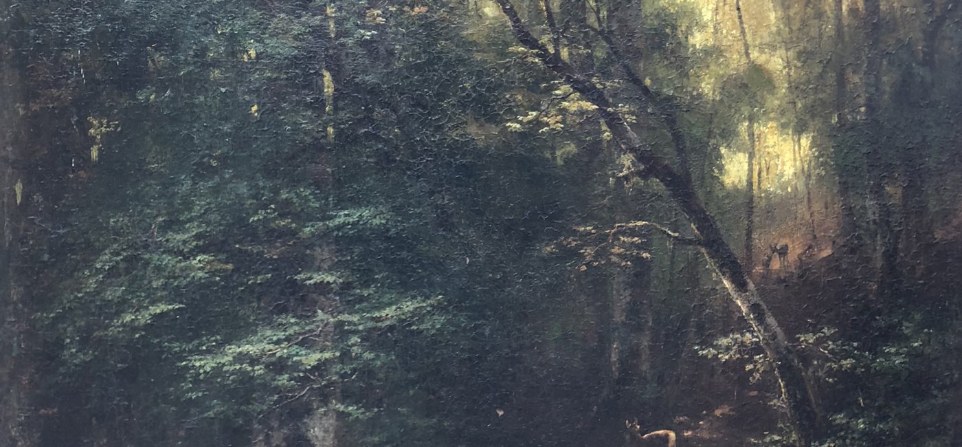 Ebert Carl - Waldlichtung mit Rotwild