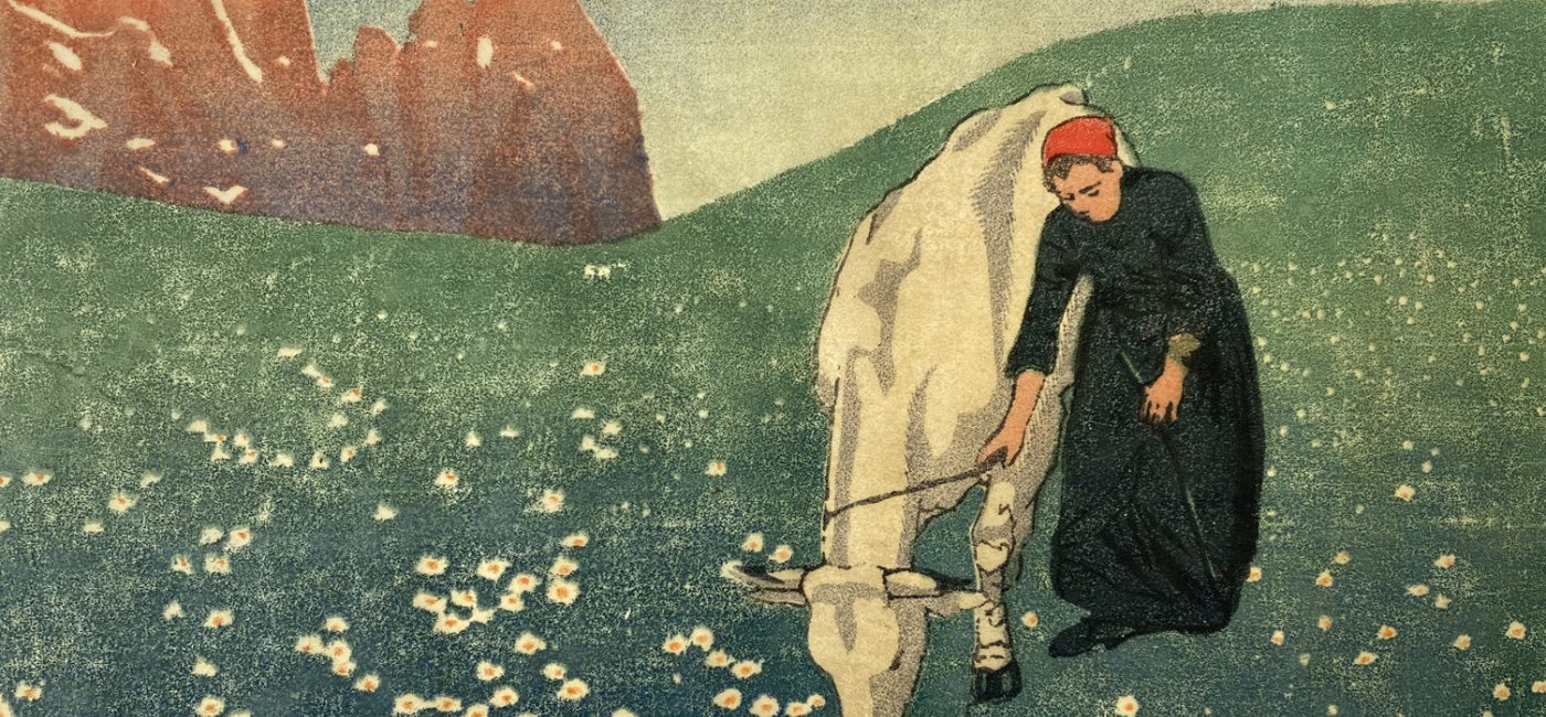 Röggla Anton Theodor - Kuhhirtin auf der Seiser Alm